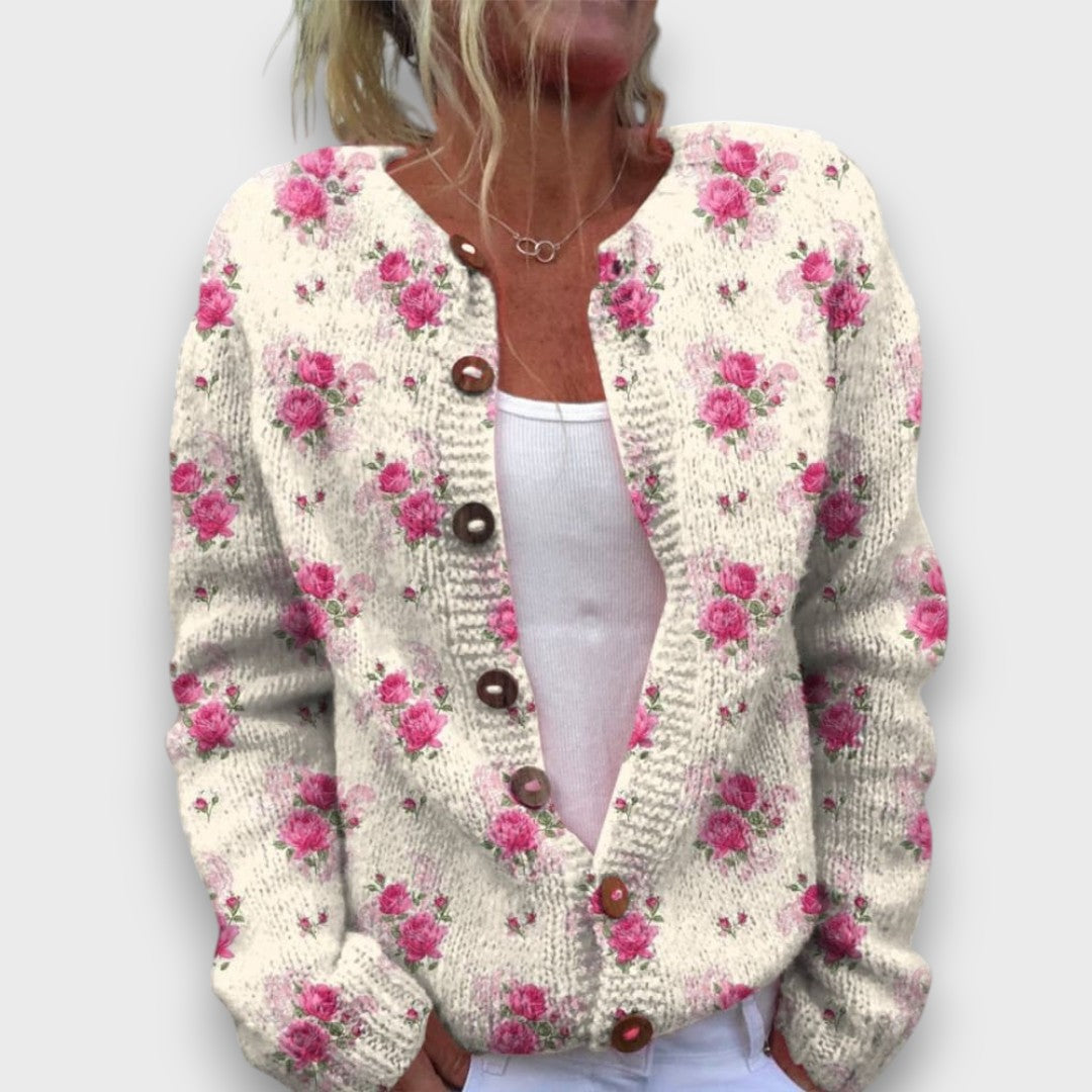 Rosalie – Cardigan mit Rosendruck