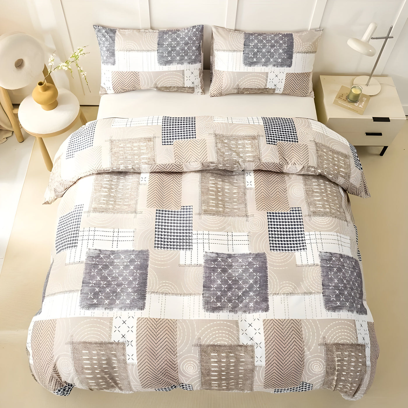 CozyNest Duvet Set - Gemütliches & Atmungsaktives Patchwork-Bettbezugsset