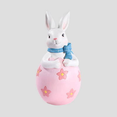 EasterEmbrace Ornament - Geschnitzte Ostern Paar Hase Ei Ornament