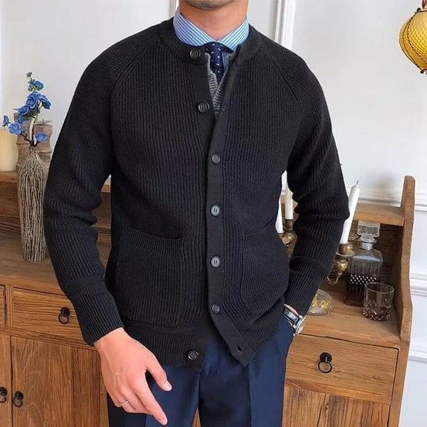 MANFRED - VINTAGE KNOPFSTRICKJACKE