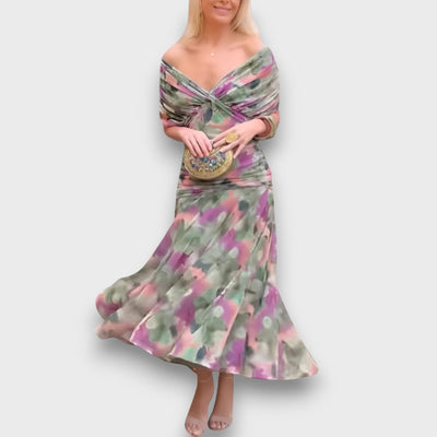 Fianna – Off-Shoulder Midikleid mit floraler Eleganz