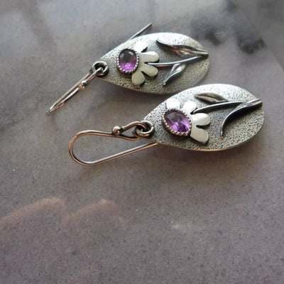 Retro 3D Blumen-Ohrringe