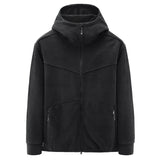 Fleecejacke mit Kapuze für Männer - Nils in Schwarz