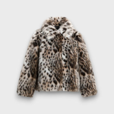 Leoline – Faux-Fur-Jacke im Animal-Design