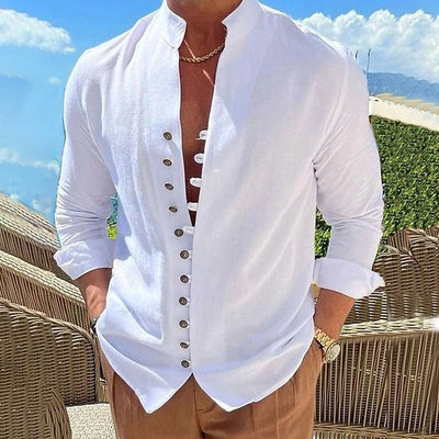 Benjamin - Herren Leinenhemd Baumwolle Langarm