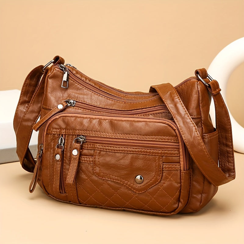 Vera | Multi-Zipper Umhängetasche