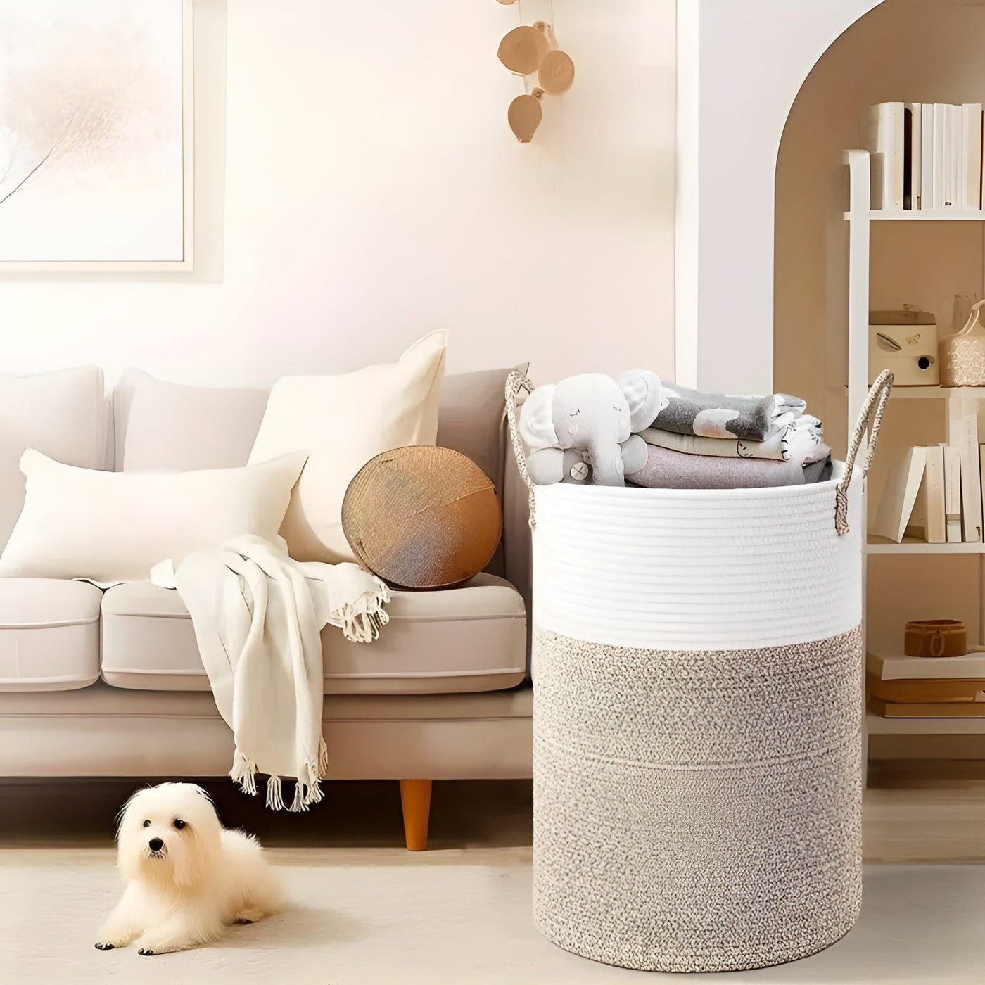 ClutterCatcher Korb - Faltbare Große Aufbewahrung Geflochten Wäschekorb