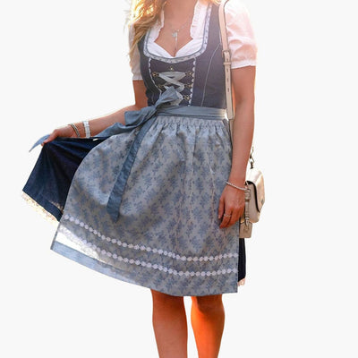 Midi Dirndl kleid mit Schürze für Damen - Oktoberfest 2025