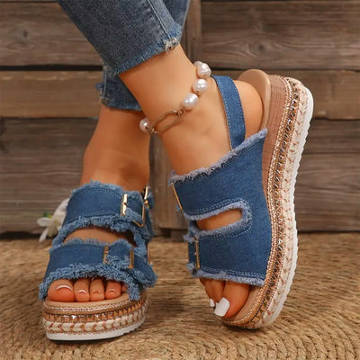 Ayla | Lässige Denim Wedges