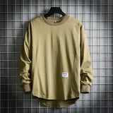 Leon | Herren Oversized Longsleeve Rundhals Langarm Basic in Khaki