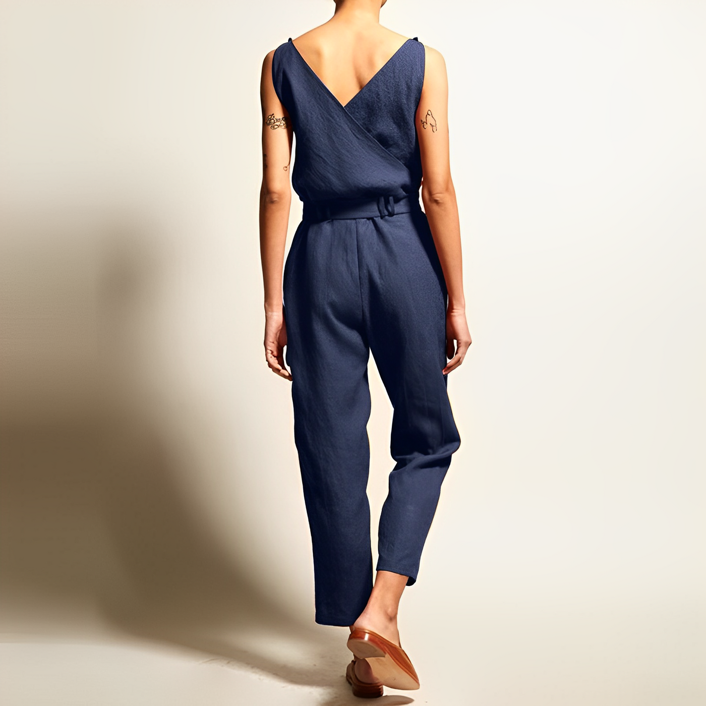 Precious - Lässige dünne Ärmel Jumpsuit