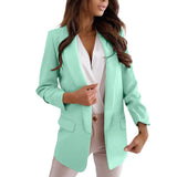 Damen Lange Leicht Blazer | Formell in Mintgrün
