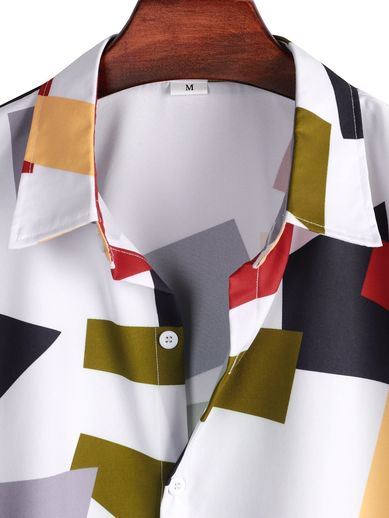 Geometrisches Button-Down-Mieder mit farbigem Druck