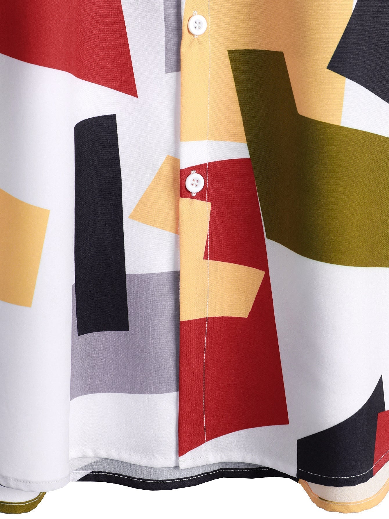 Geometrisches Button-Down-Mieder mit farbigem Druck