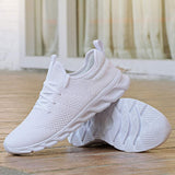 Magdalena | Damen Strick-Walking-Sneaker mit Schnürung in Weiß