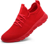 Magdalena | Damen Strick-Walking-Sneaker mit Schnürung in Rot