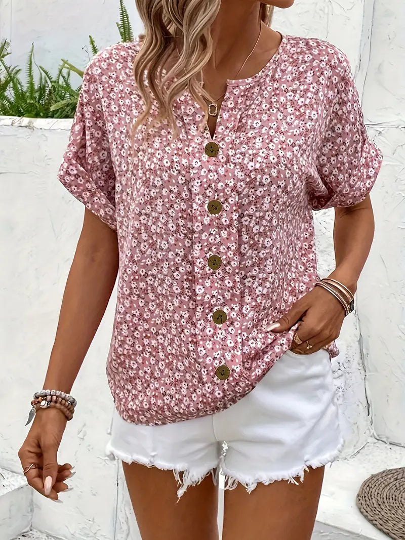 Mabel® | Bluse mit Blumenknöpfen