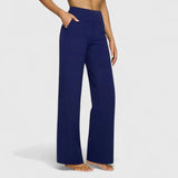 Nadine | Damen Weite Lounge-Hose mit Stretchbund in Blau
