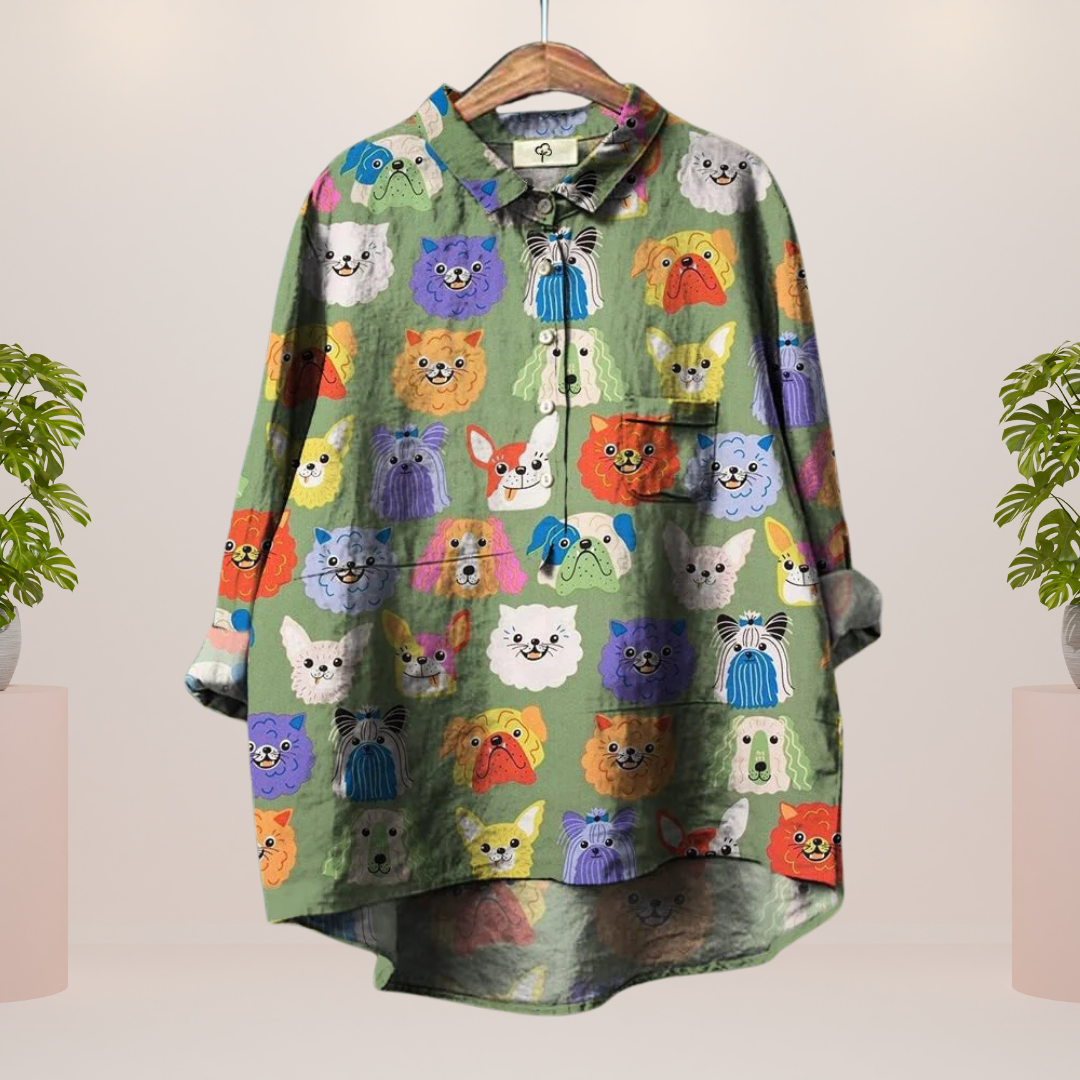 Amber | Trendy Modisches Print Kunst Shirt
