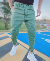 Andre - Stilvolle Slim-Fit-Jeans mit Rissen für Herren in Grün