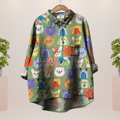 Amber | Trendy Modisches Print Kunst Shirt
