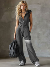 Brisa - Ärmelloser Kapuzen-Jumpsuit mit weicher Haptik in Grau