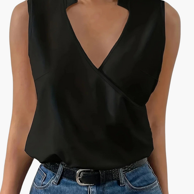 Susanne | Elegantes ärmelloses Wickel-Top