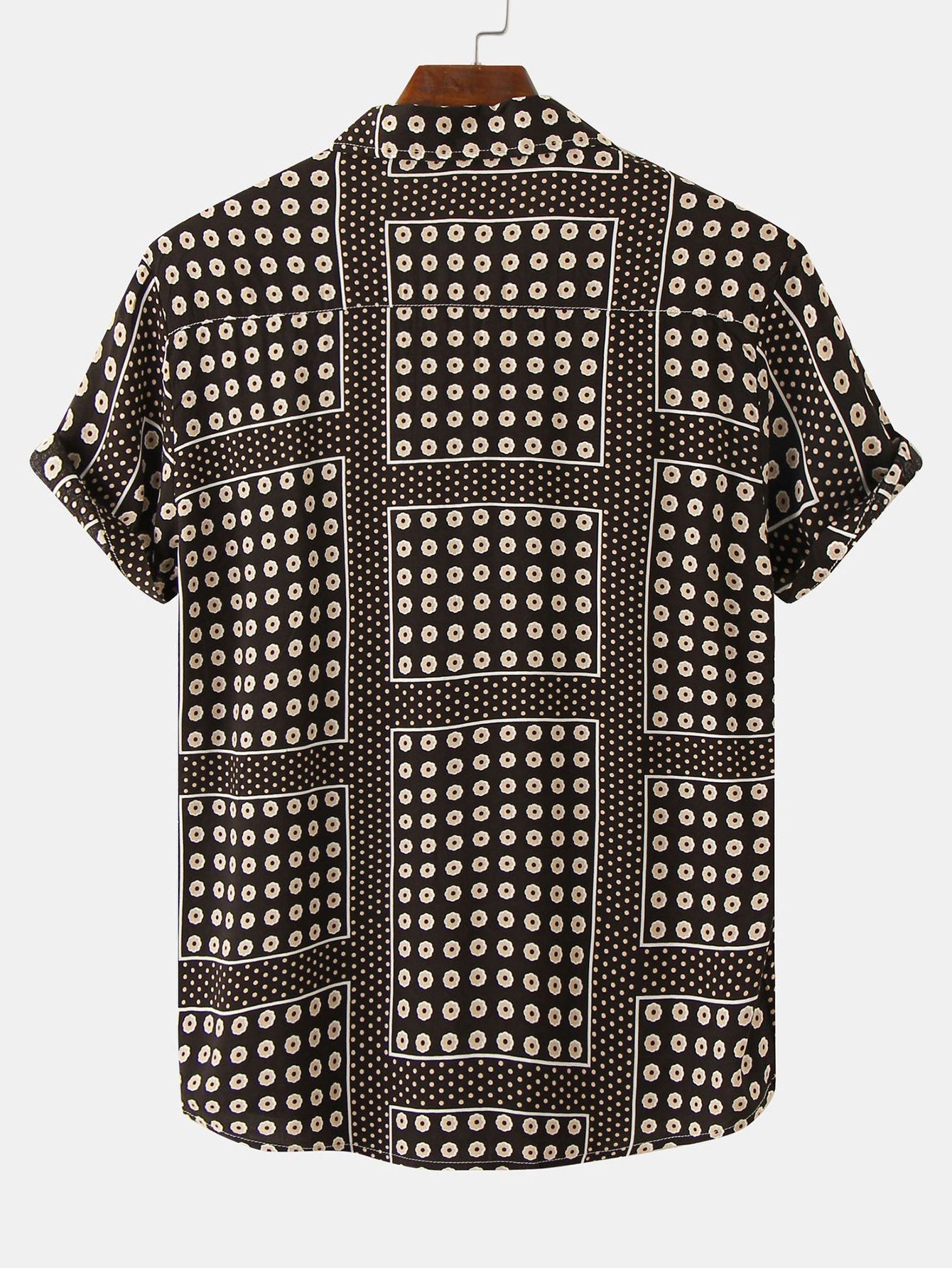 Polka-Dot-Shirt mit Blumenmuster und Buttonfverschluss