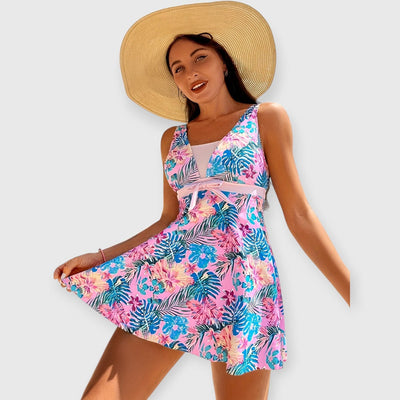 Meraya | Bauchkaschierender Blumen Tankini