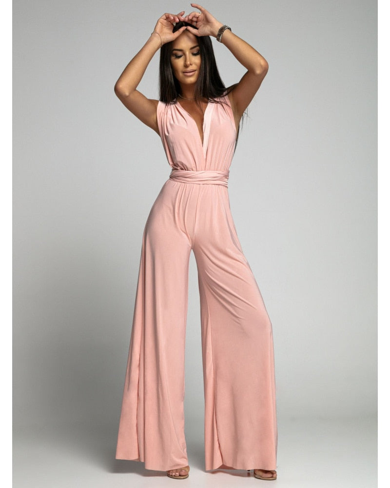 Rania - Damen Jumpsuit ärmellos mit V-Ausschnitt