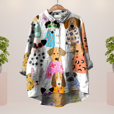 Amber | Trendy Modisches Print Kunst Shirt