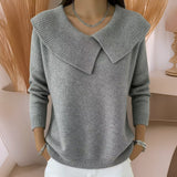 Jennifer™ | Strickpullover mit weichem Kragen in Grau
