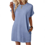 Elviaa – Elegantes Minikleid Mit Tasche in Blau