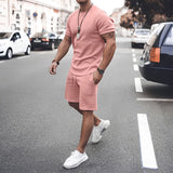 Stevie - Zweiteiliges Set Herren - für lässige Freizeitkleidung in Rosa
