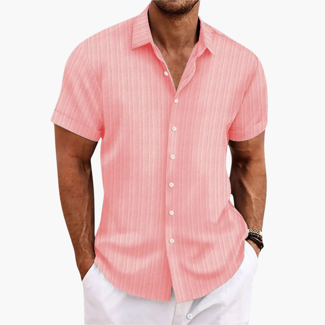 Olaf | Herren Lässiges Gestreiftes Kurzarmhemd