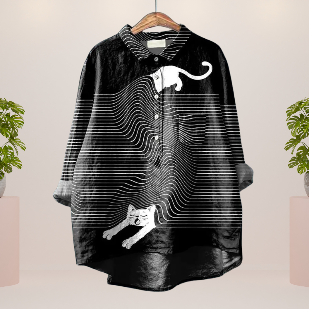 Amber | Trendy Modisches Print Kunst Shirt