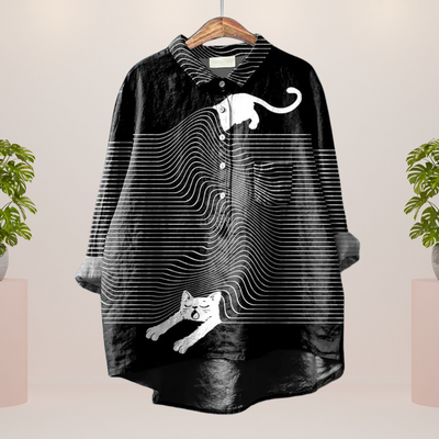 Amber | Trendy Modisches Print Kunst Shirt
