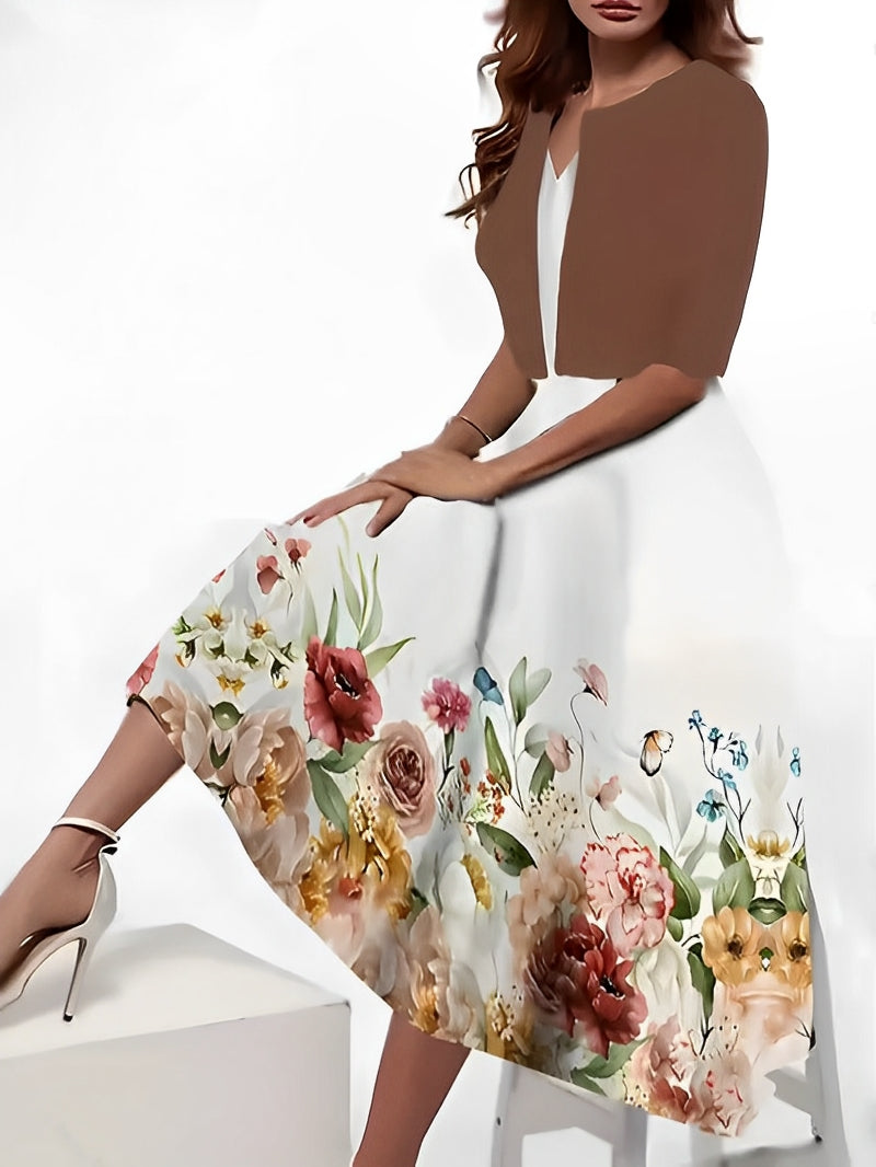 Leone - Geblümtes Midikleid mit Blazer für Frauen