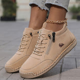 Mila  – Komfortable orthopädische Sneakers + Reißverschluss in Khaki