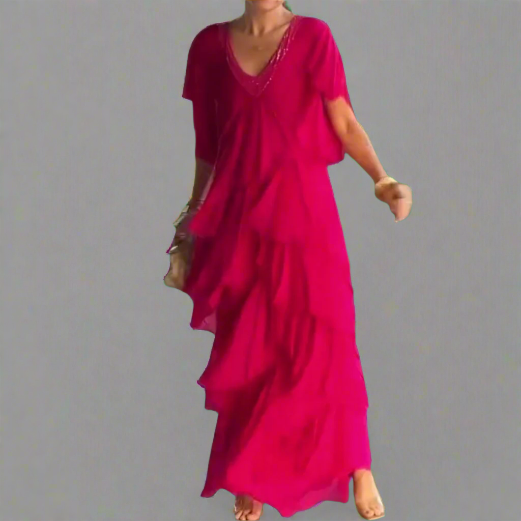 Maresilda | Elegantes Maxi-Kleid mit V-Ausschnitt