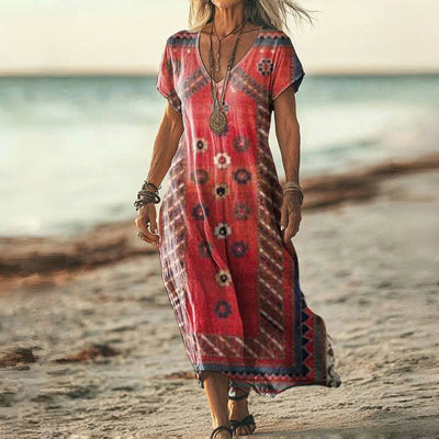 Laurine™ - Ethnische Blumenkleid