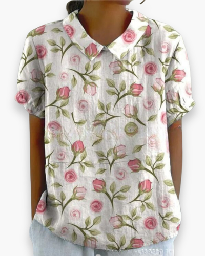 Damen Verspielt Blumendruck Hemdbluse | Locker