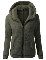 Fleecejacke mit Kapuze - Rachel in Militärgrün