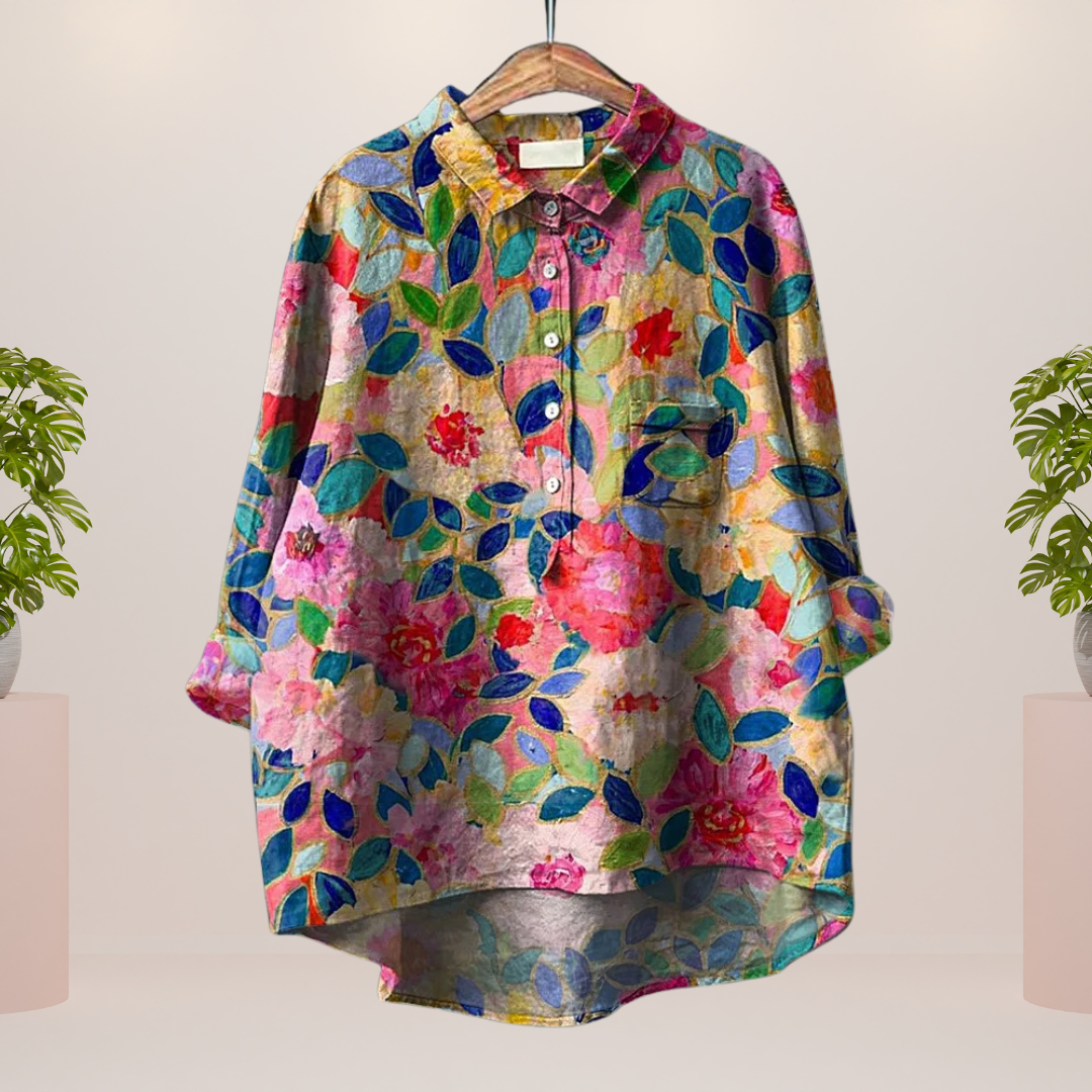 Amber | Trendy Modisches Print Kunst Shirt