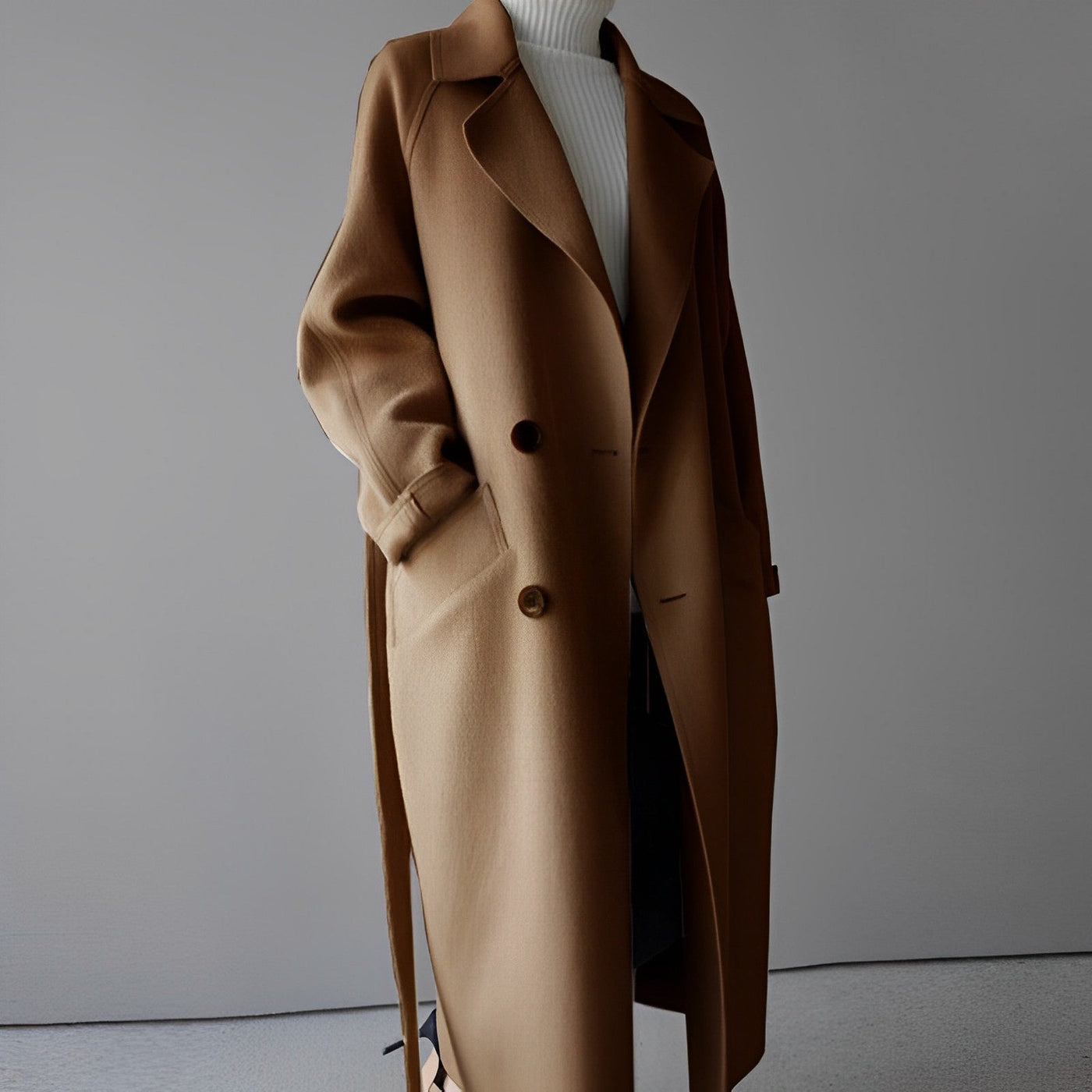 Armida - Eleganter Langer Wollmantel für Damen