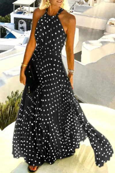 Moblit – Boho Plisseekleid mit Print Patchwork & Neckholder