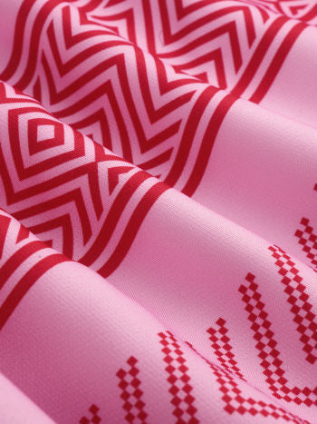 Maxikleid mit Ethno-Muster, Trägern und Schlitz für Damen