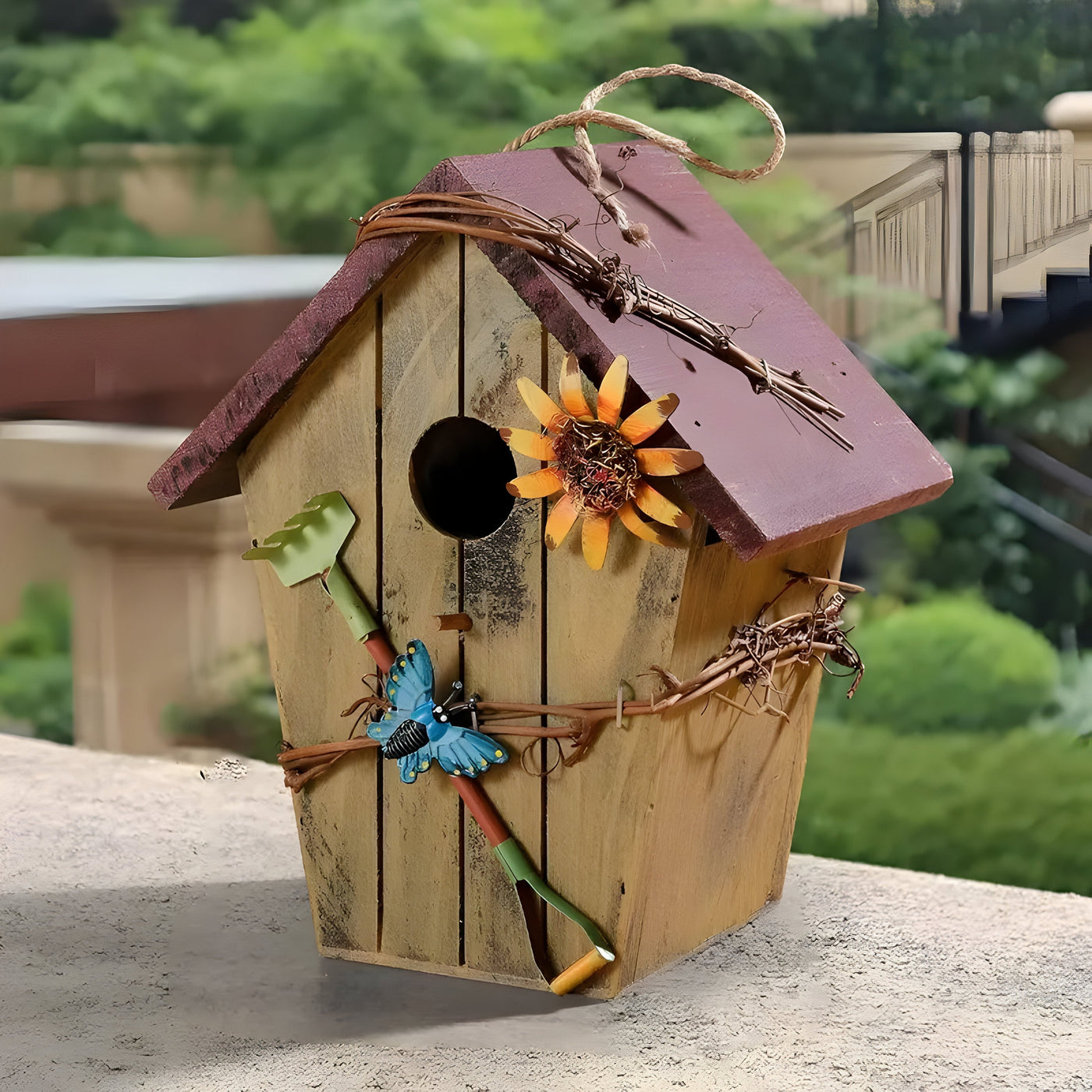GardenPerch Nest - Dekoratives  Holz Hängendes Vogelhaus