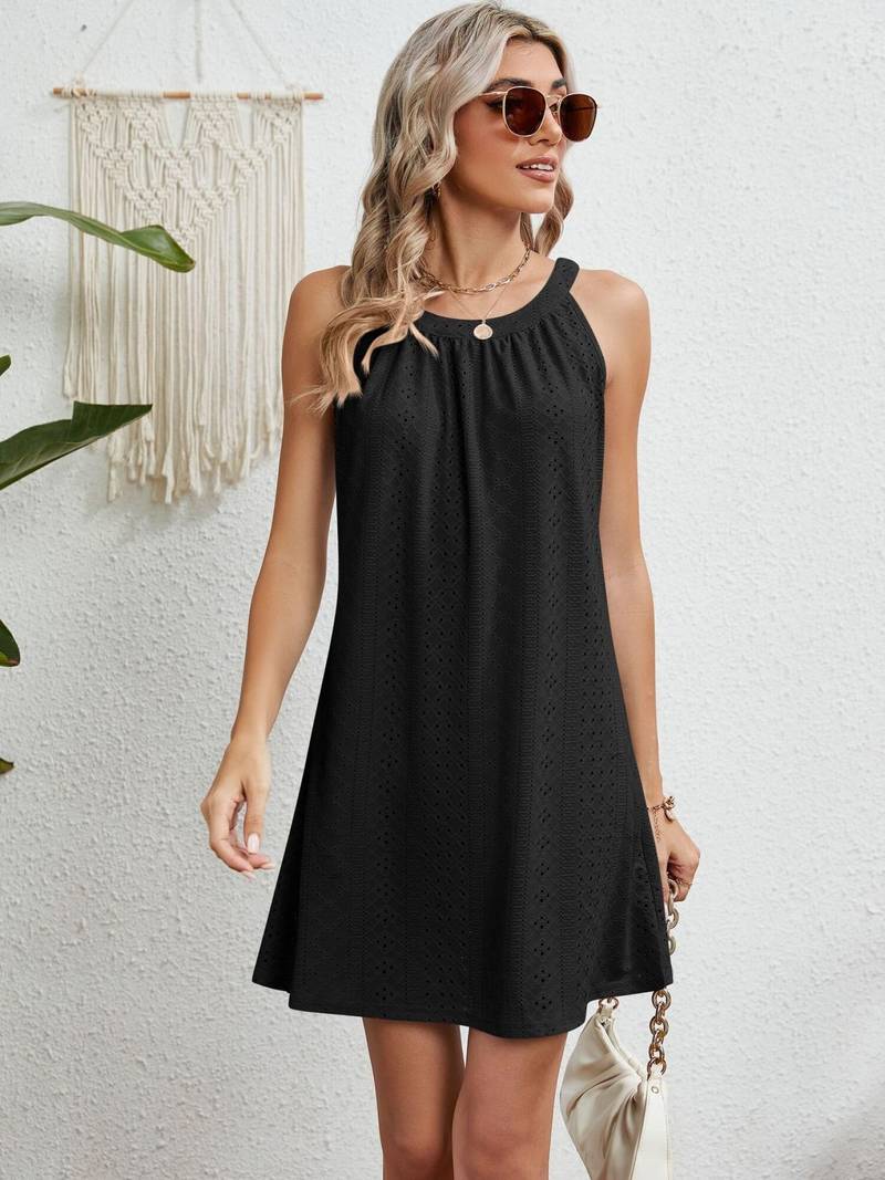Alma - Häkel Minikleid Damen Ärmellos