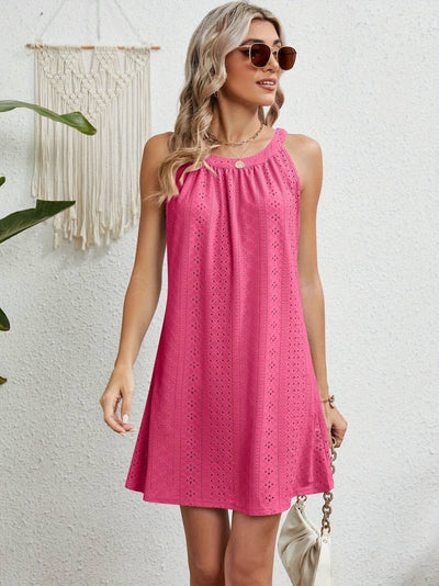Alma - Häkel Minikleid Damen Ärmellos